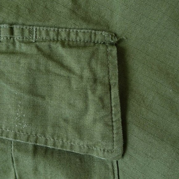 1970 Slant Pocket Vietnam Era OD Shirt Rip Stop Poplin OG 107 Class 1 Large Long - Picture 8 of 12